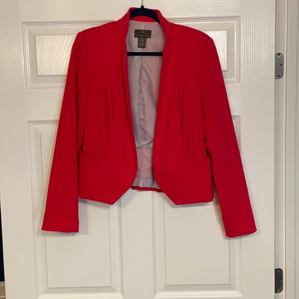 Red cropped Blazer